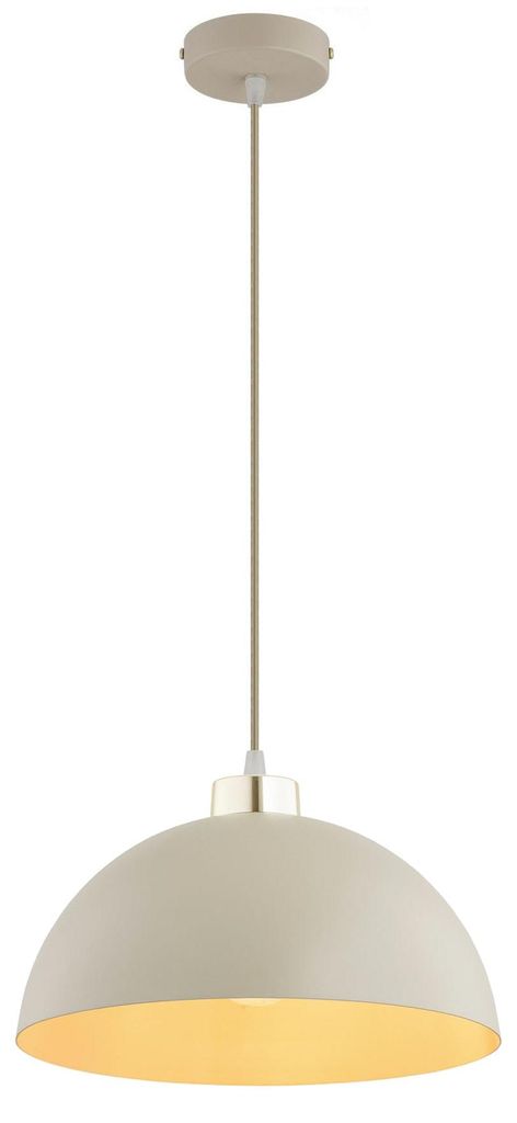 KAR LIGHTING Pendellampe 1-flammig Beige – Moon Ecru Kaschmir Leuchte aus Metall – E27 Lampe für Küche oder Esszimmer – LED geeignet