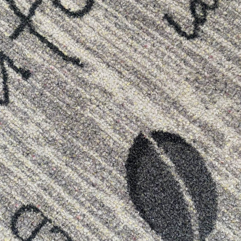 Küchenläufer grau mit Gelrücken und Schriftzug in schwarz Produktbild 2