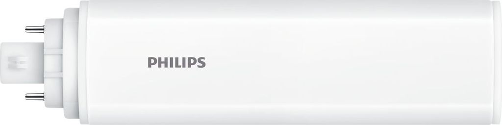 A white LED lamp with a Philips logo on a white background.