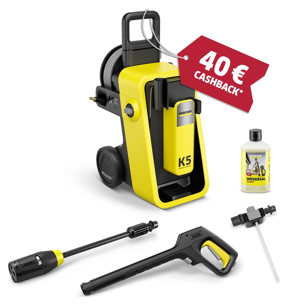 Kärcher Hochdruckreiniger K 5 Comfort Premium, 40m²/h, PremiumFlex Schlauch, 4-in-1 Jet