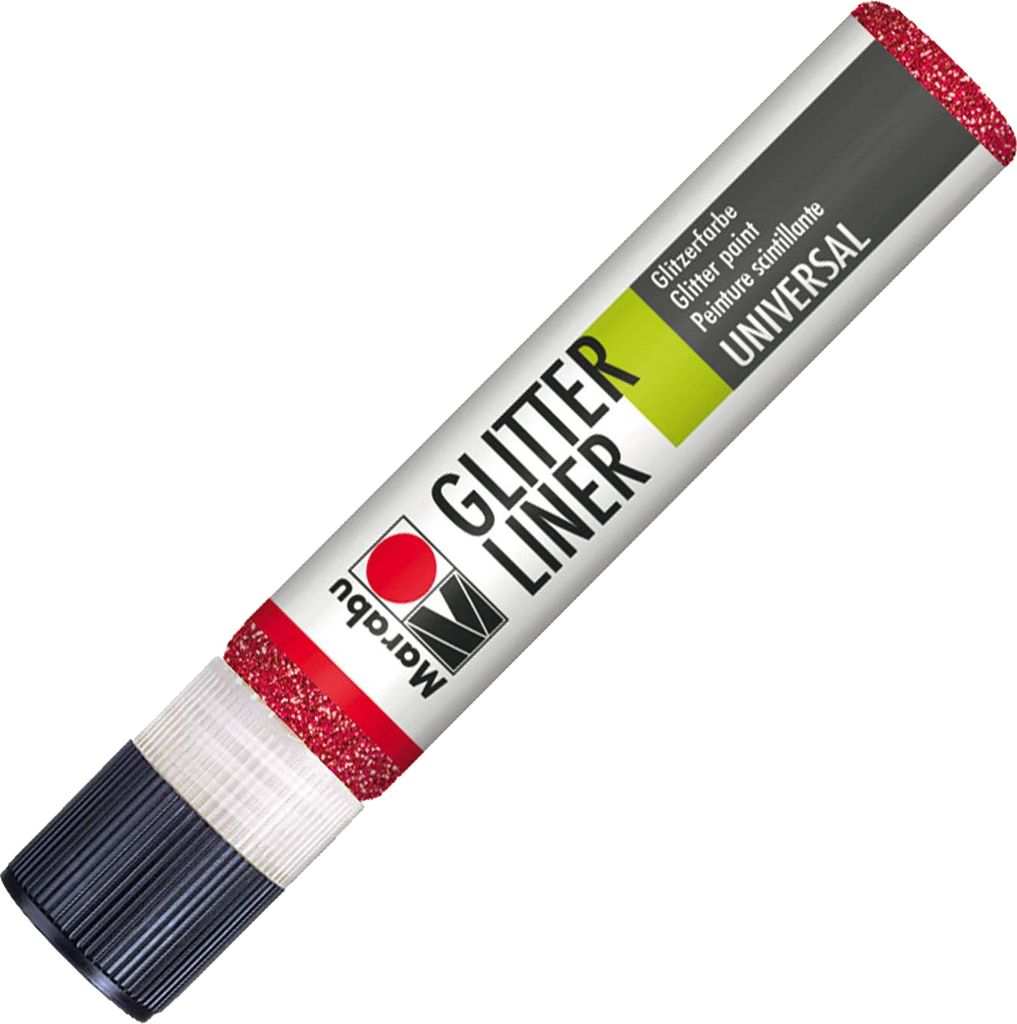 Marabu Glitzerfarbe "Glitter Liner" glitter rubinrot 25 ml Produktbild 