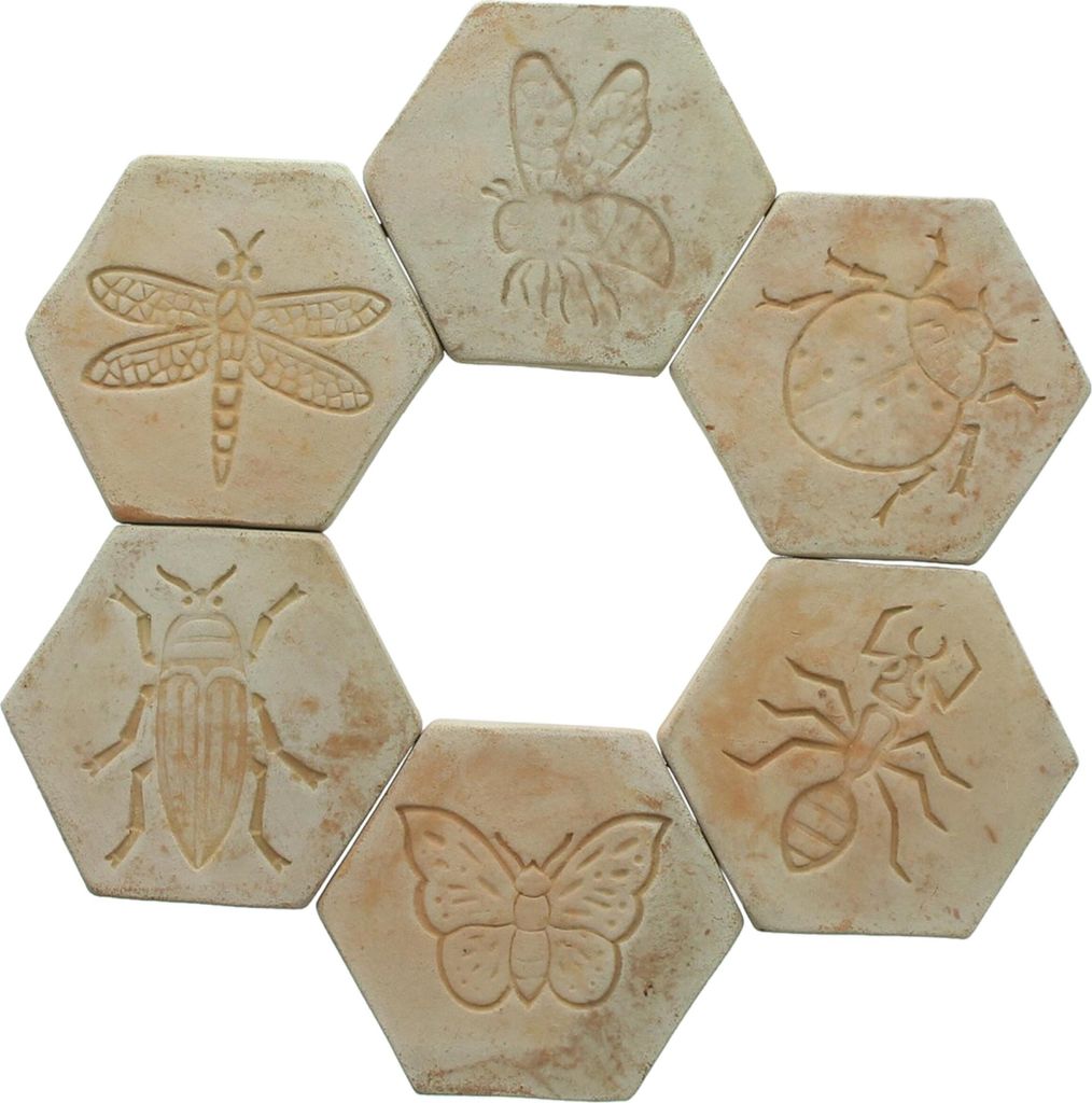 FRANK FLECHTWAREN Pflanzenverdunstungsschutz Gartenliebe, 6er Set, Terracotta, schwere Qualität Maße: je 11 x 10 cm