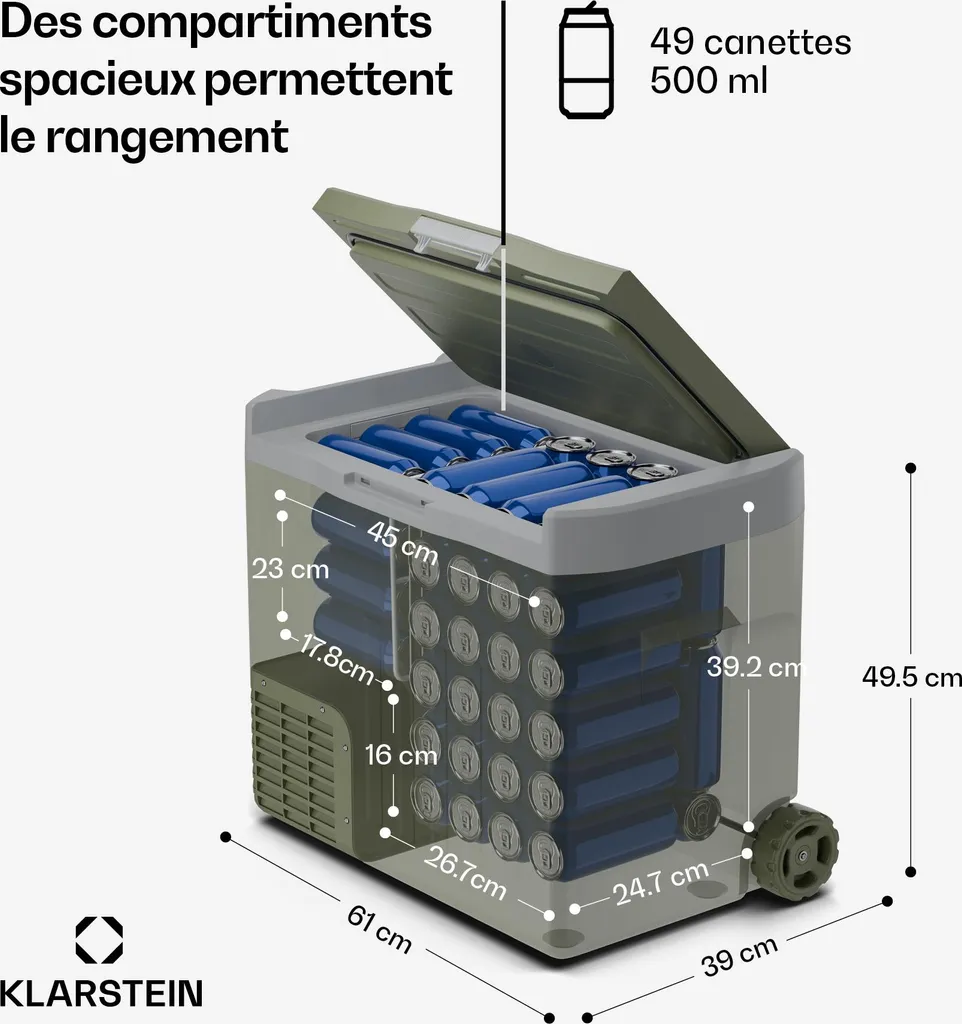 Glacière électrique à compression 40L Klarstein PolarForce LCD Verte - 7