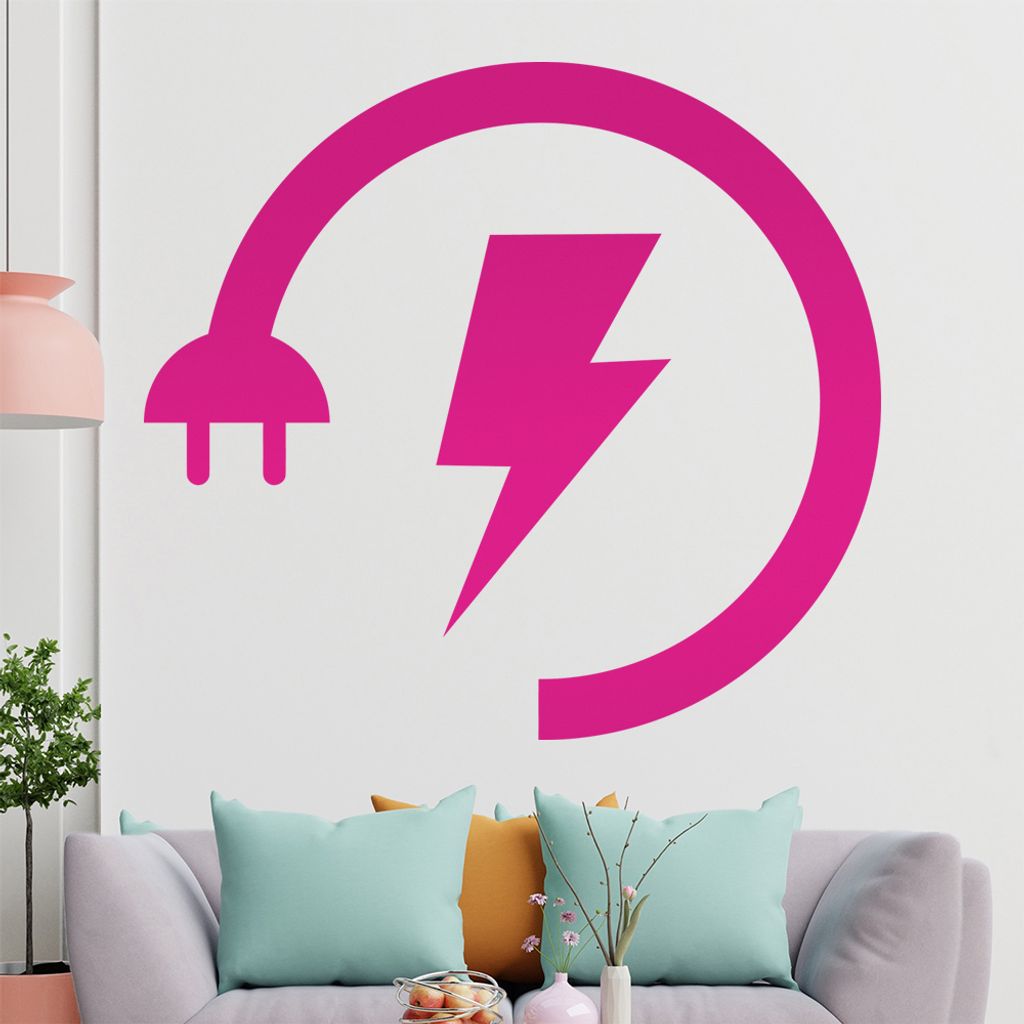 KIWISTAR Energie - Symbol Aufladen Akku Strom Wandtattoo in 6 Größen - Wandaufkleber Wall Sticker - Dekoration, Küche, Wohnzimmer, Schlafzimmer,...