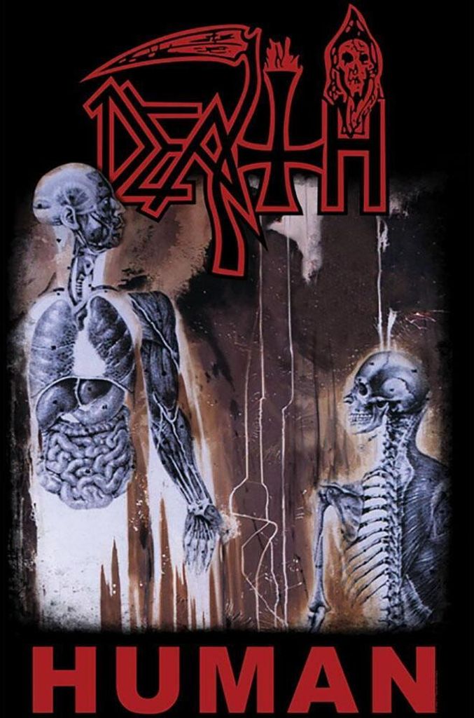 Death - Poster "Human", Stoff RO5312 (Einheitsgröße) (Schwarz/Rot/Weiß)