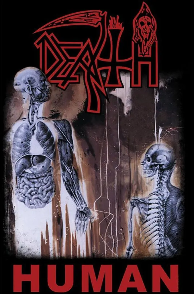 Drapeau mural Death Human tissu Noir et Rouge - Décoration murale Rock