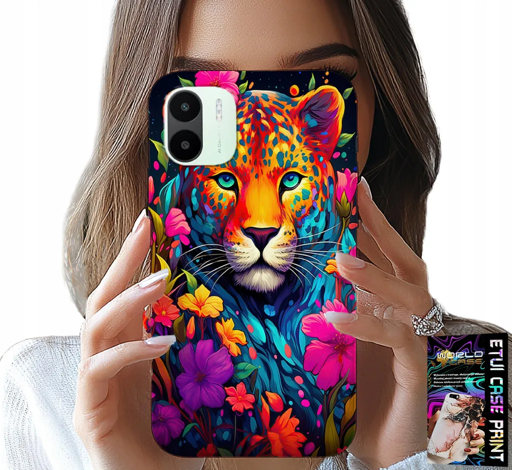 Cover Xiaomi Redmi A1 Tiger Floreale + Vetro Temperato | Protezione