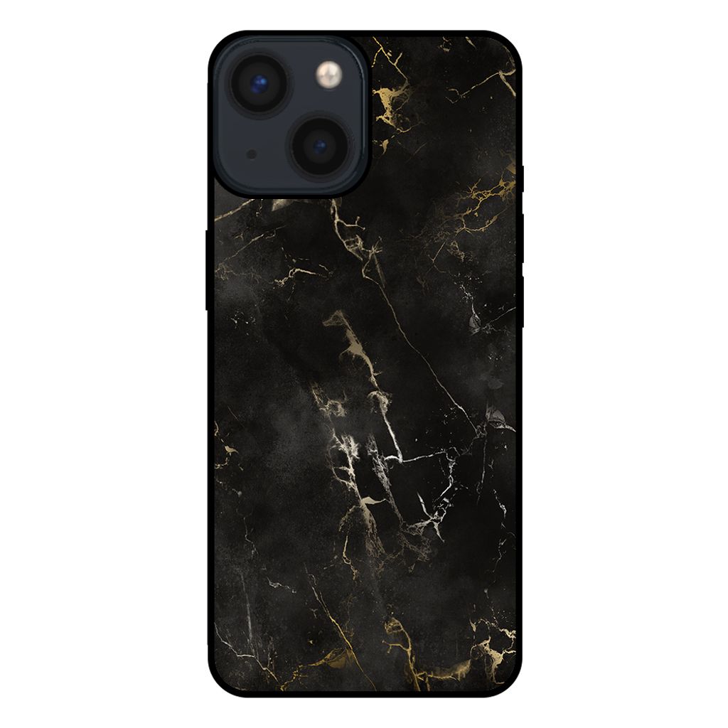 Smartphonica Handyhülle für iPhone 13 Mini mit Marmordruck - TPU-Hülle mit Marmordesign - Schwarz