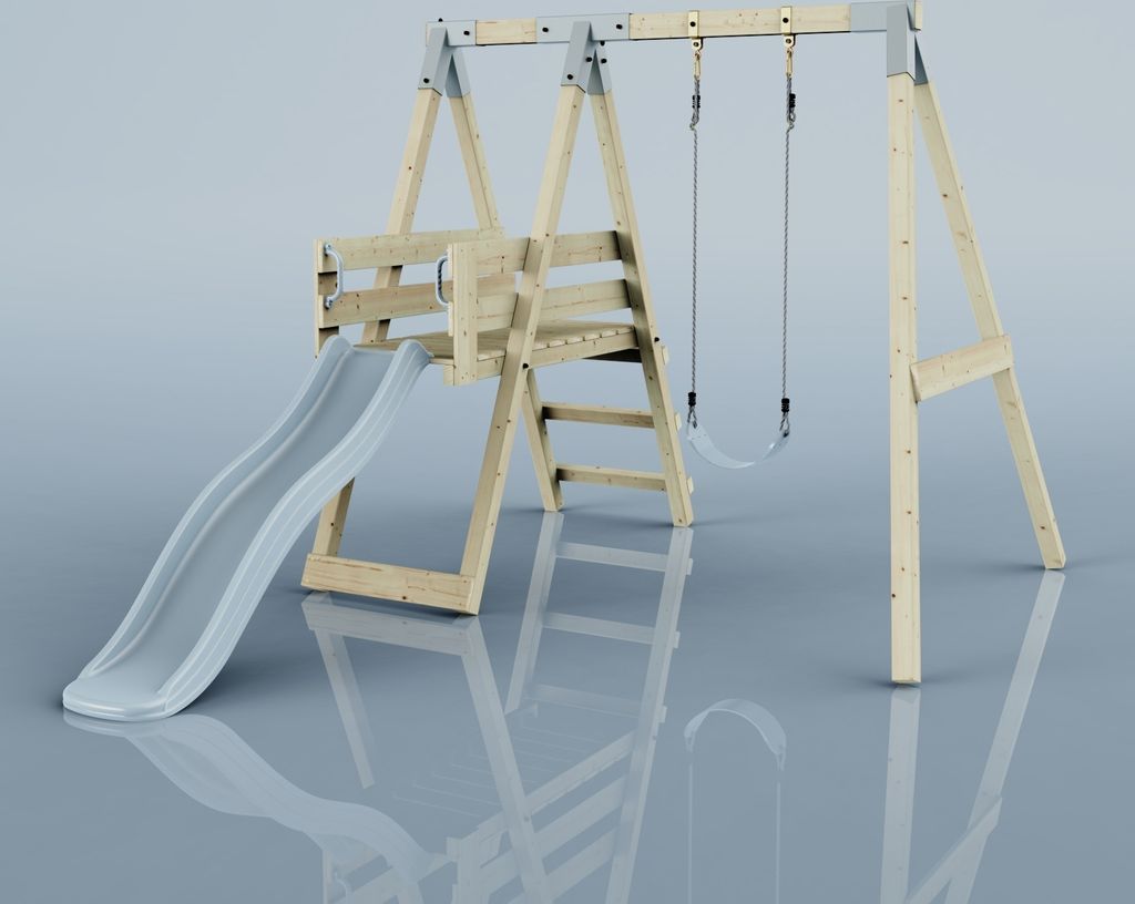 OutdoorToys Schaukel Amsel aus Holz in Blau Eisblau