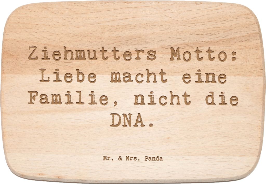 Mr. & Mrs. Panda Schneidebrett Holz Spruch Ziehmutter Liebe - Transparent - Geschenk, Dankeschön, Stiefmutter, Holzbrett, Fürsorge, vesperbrett, ...