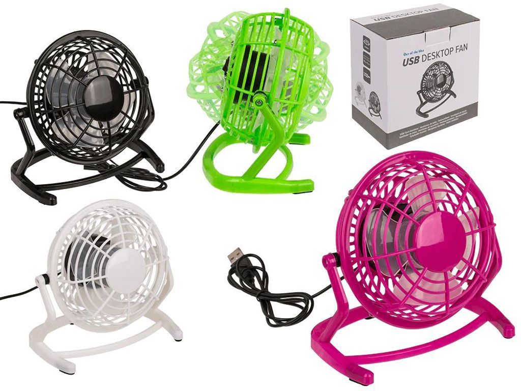 Tisch-Ventilator mit USB-Kabel 15x14.5cm | 4-farbig Produktbild 
