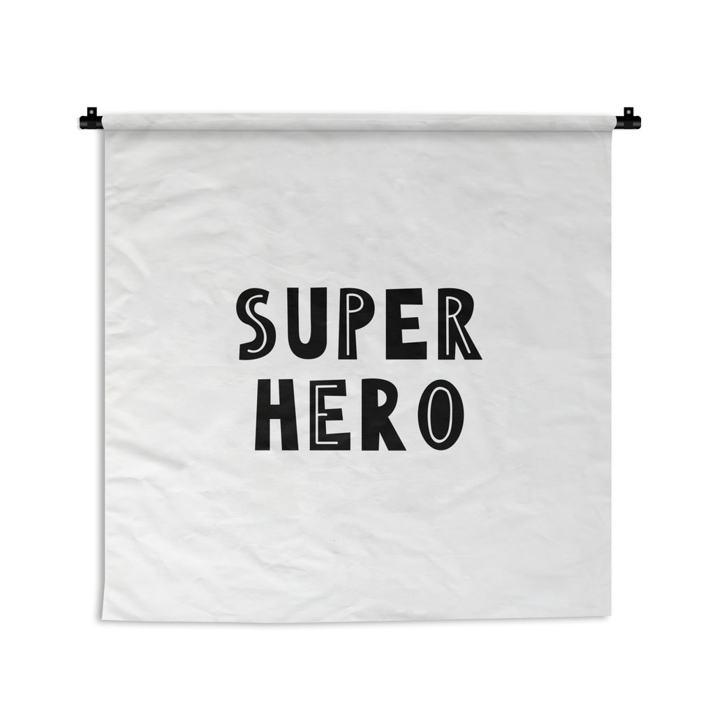 MuchoWow Wandteppich Wandbehang Jungen - Zitate - Superheld - Kind - Sprichwörter 150x150 cm Tapisserie Dekoration Wandtuch - Wohnaccessoires - ...