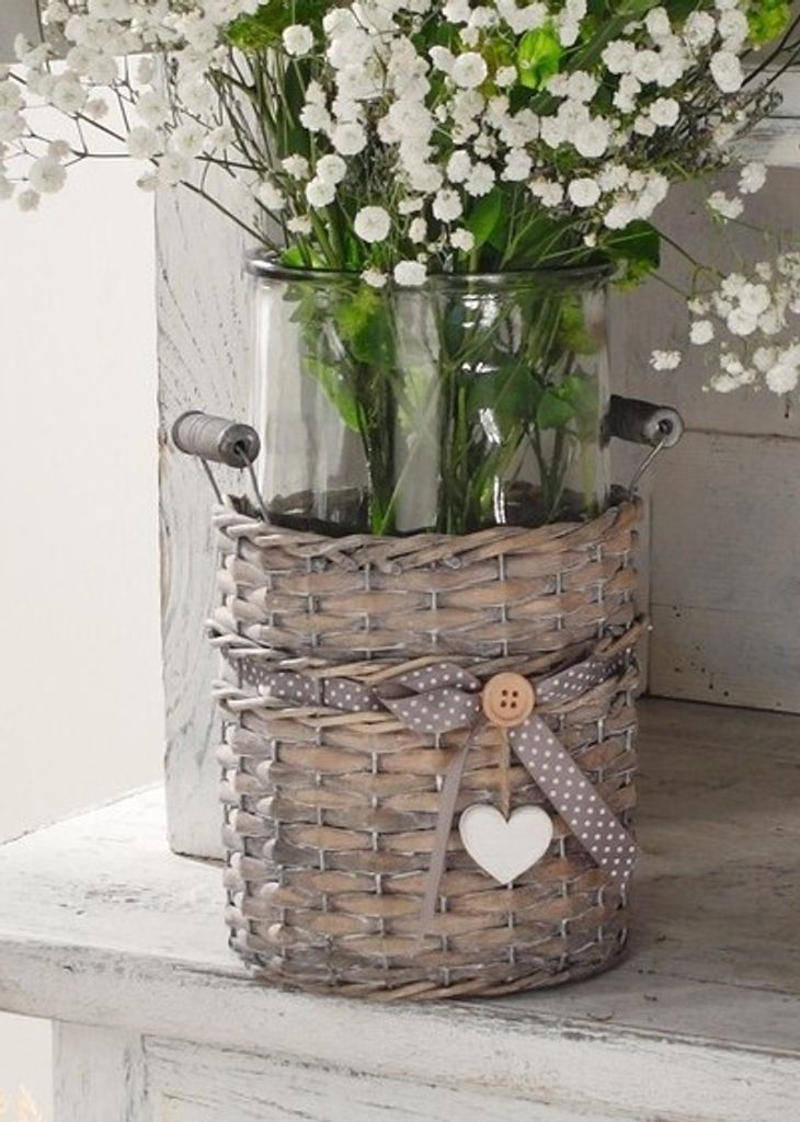 Deko-Vase 'Lovely Cottage', 2tlg. 15 x 16 cm