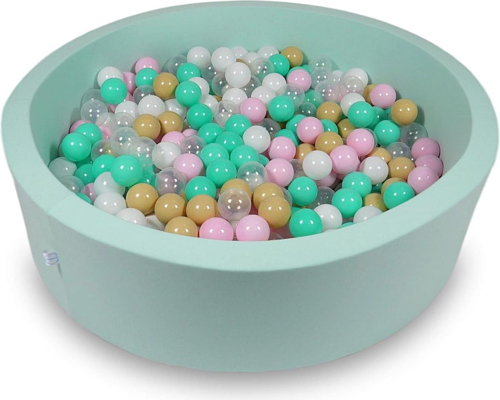 Dry Pool 110x30cm mint mit 400 Bällen: weiß, rosa, transparent, beige, mint