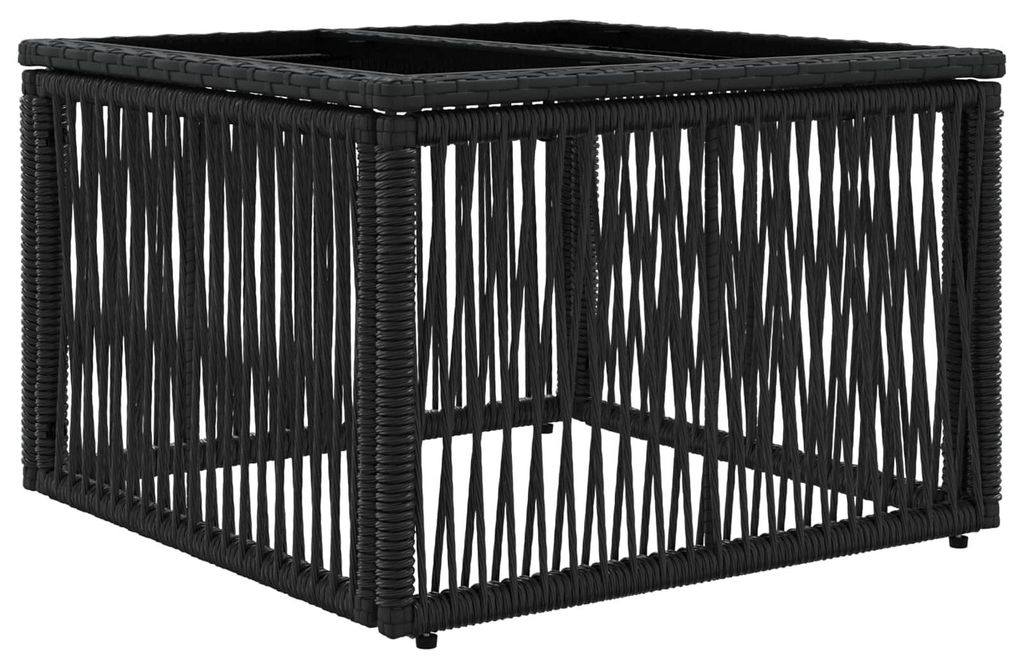 vidaXL Gartentisch Schwarz 55 x 55 x 37 cm PE Rattan und Produktbild 