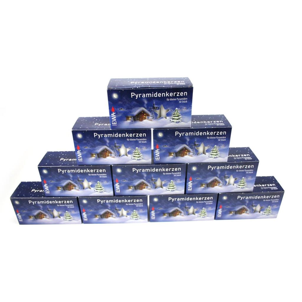 Pyramidenkerzen Weiß 54 Stück - 17x100mm Kerzen Megapack 3x18 Stück