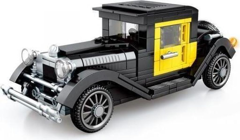 Oldtimer Modellbausatz schwarz-gelb, 323 Teile, kompatible Produktbild 
