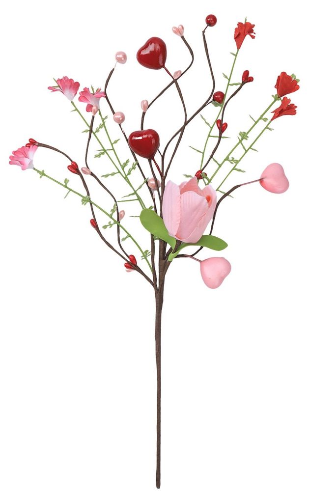 Valentinstagsdekoration: Rote Herzbeeren, künstliche Valentinstagsblumen für Zuhause, Büro, Hochzeit, Jahrestag, Party – romantische Geschenki...