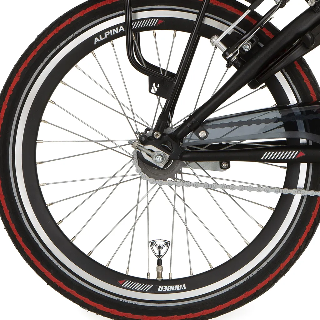 Roue Arrière Noire Alpina 22 HLQC Yabber avec Rayons Zinc Renforcés