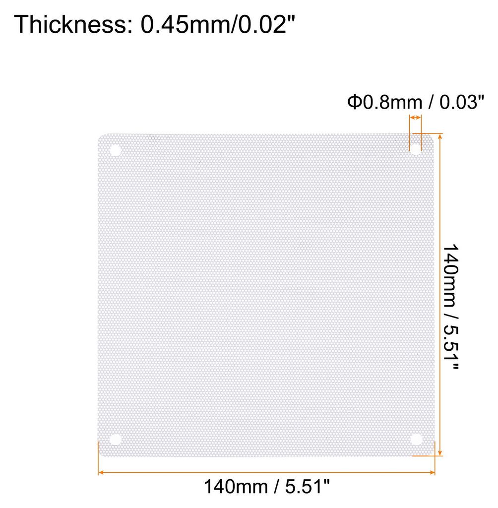 6 Stš¹ck PC-Staubfilter, 140x140mm PVC Computer Geh?use Kš¹hler Staubschutzgitter Lš¹ftergitter fš¹r Computergeh?use Lautsprecher, Wei?
