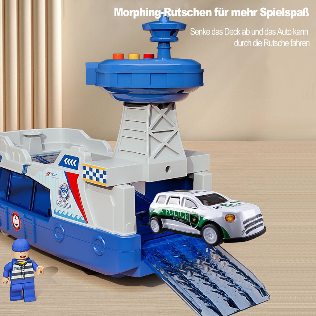 Auto Spielzeug Polizeischiff, Spielzeugschiff mit 3 Produktbild 3