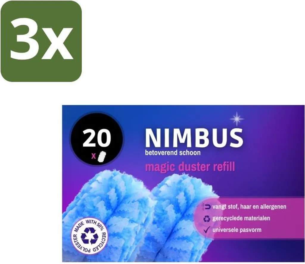 Plumeaux électrostatiques recharges NIMBUS Magic Duster 20 pièces