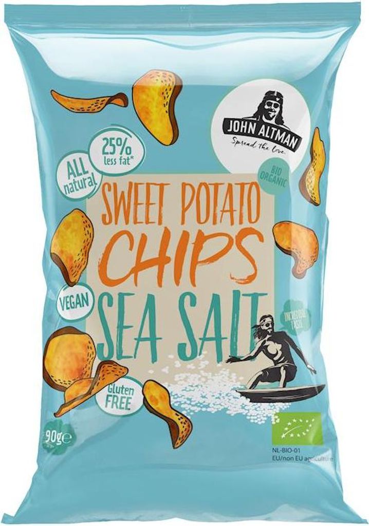 CHIPSY Z BATATÓW Z SOLĄ MORSKĄ BEZGLUTENOWE BIO 90 g - JOHN ALTMAN