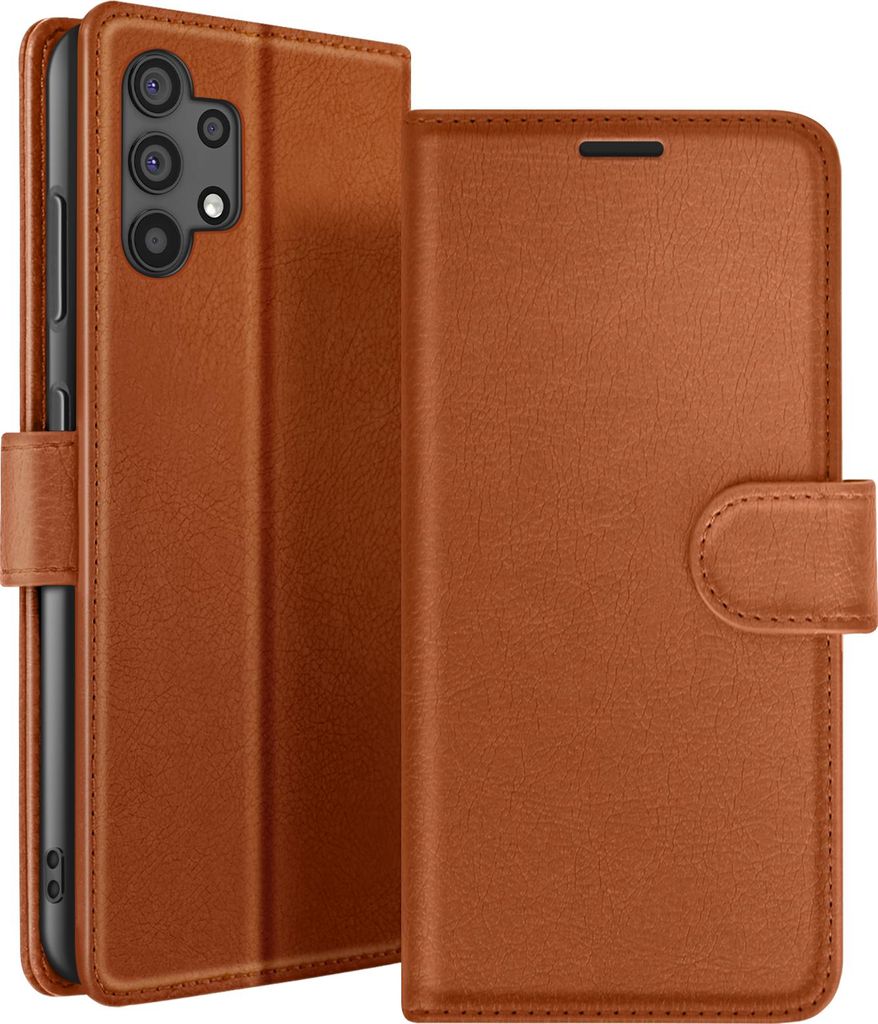 Zanaé, Portemonnaie Etui Galaxy A32 4G mit Ständer und Magnetlasche, Braun