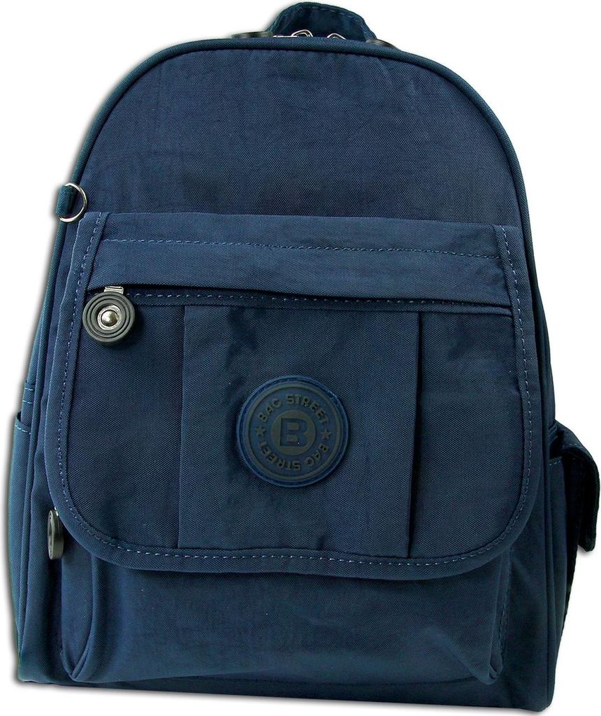 Bag Street Rucksack Crinkle Nylon navy trendiger Damen Cityrucksack ORJ201B