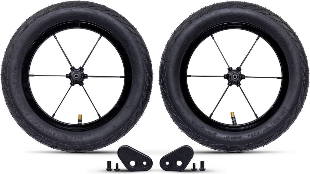 PUKY Next 14” Wheel-Set Black | 2X Luftreifen 14 Zoll | Für Kinderlaufrad ab 2-6 Jahre Laufrad Zubehör | Balance Bike Reifen | FlipChip Räder ...