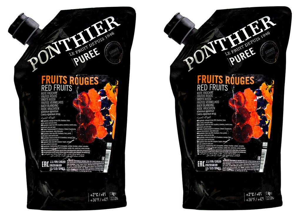 Ponthier ROTE FRÜCHTE PÜREE Frucht-Mark-Püree 2x 1 Kg Produktbild 