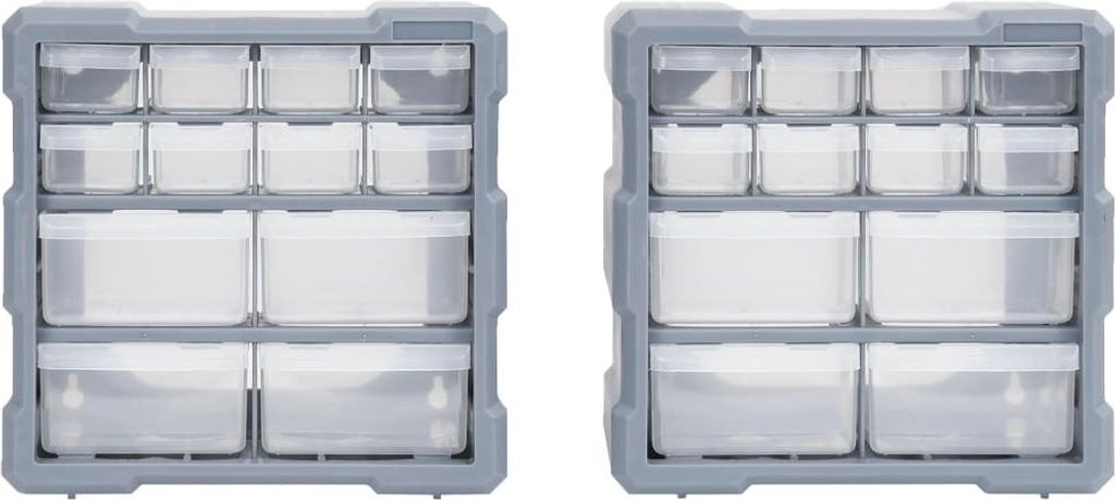 vidaXL Organizzatore multi-cassetto 2 pezzi 12 cassetti Immagine del prodotto 