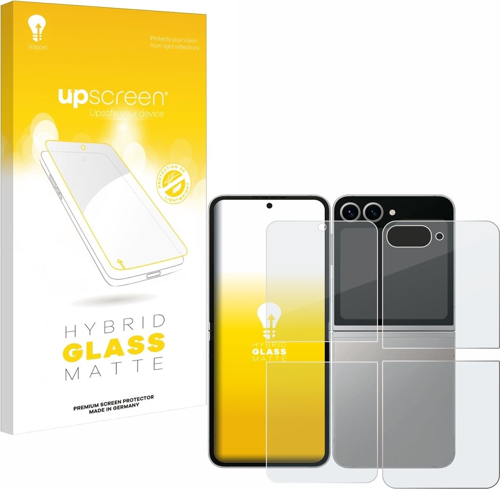 upscreen Entspiegelungs Schutzglas für Samsung Galaxy Z Flip 6 (Display+Rückseite) Schutzfolie Panzer Folie Glas Display Schutz matt