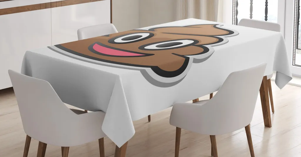 Tovaglia per Bambini Emoji Cacca 140x200cm - Lavabile e Antimacchia