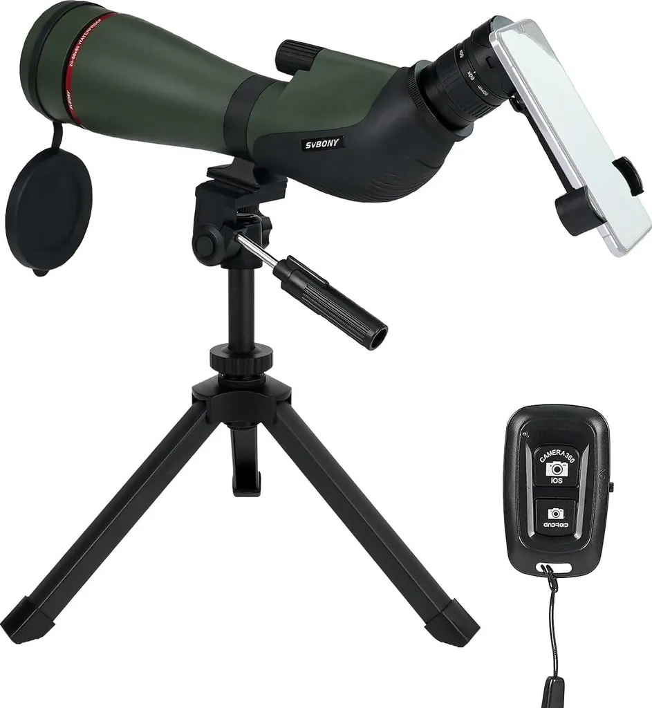 Svbony SA412 Longue-vue 20-60x80mm HD FMC avec Trépied et Adaptateur