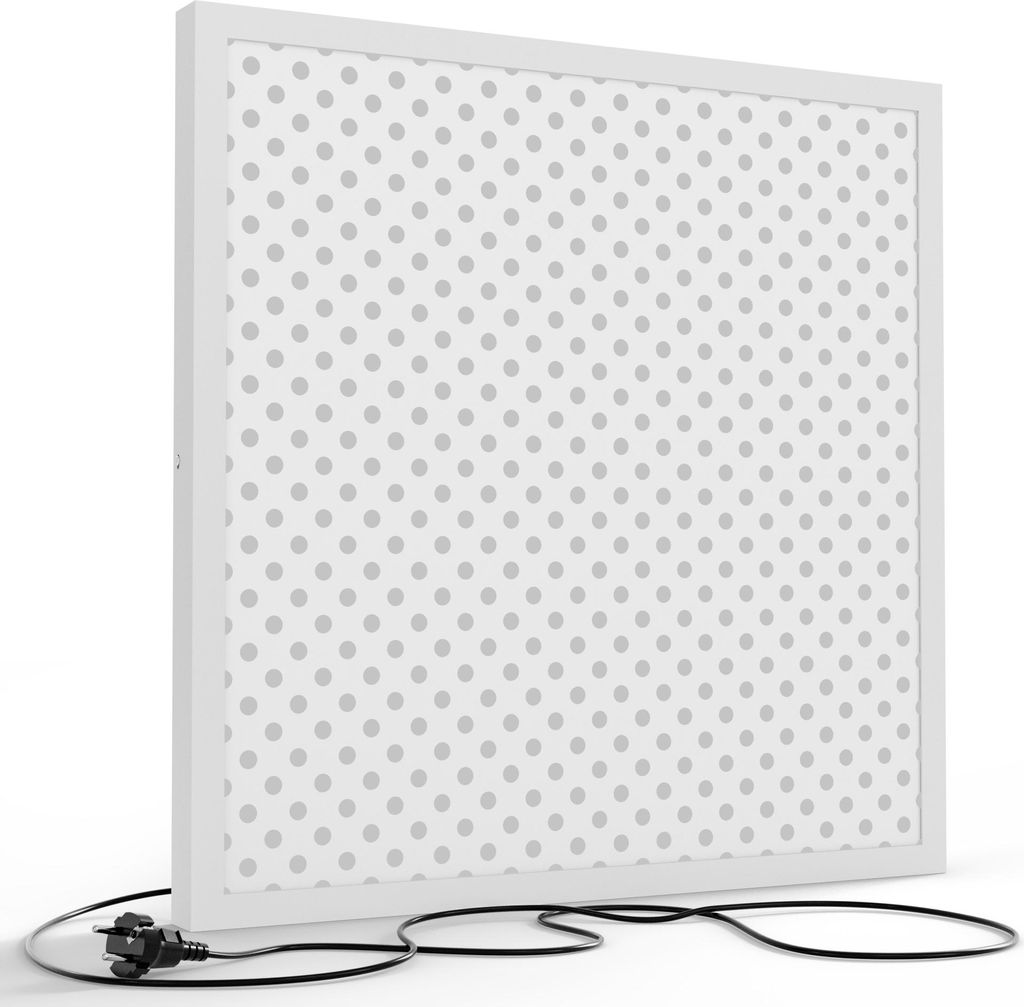 DEQORI LED-Bild & Lampe 60x60 cm Weiß 'Punkt für Punkt' Leuchtbild LED Wandbild Leuchte