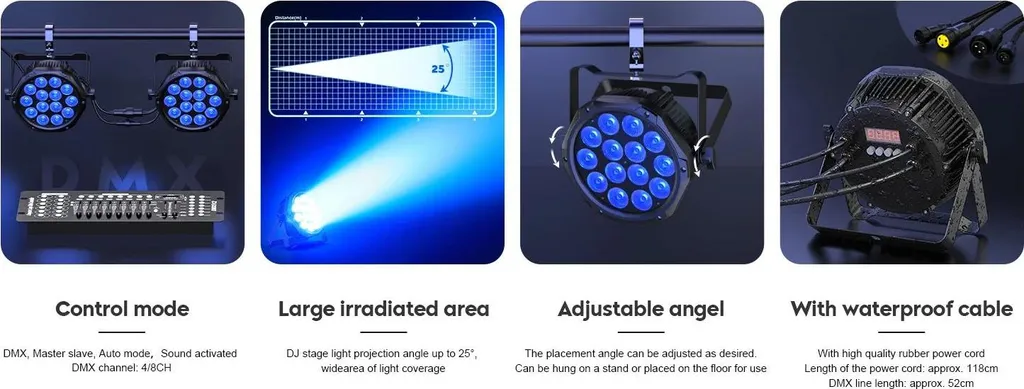 Projecteur LED PAR Étanche 140W - Solution Éclairage Extérieur DMX512 - 7