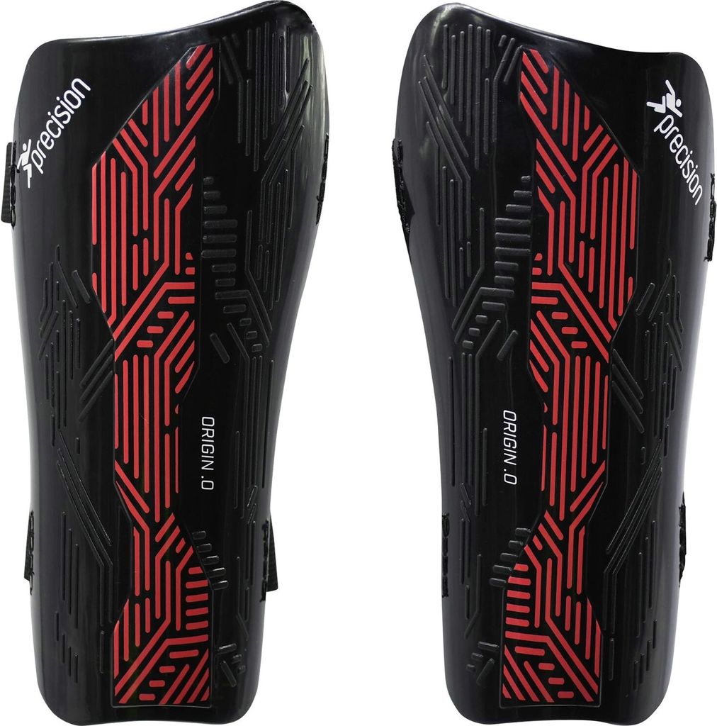 Precision - Herren/Damen Unisex Schienbeinschutz "Origin.0 Strap" RD2302 (M) (Schwarz/Rot)
