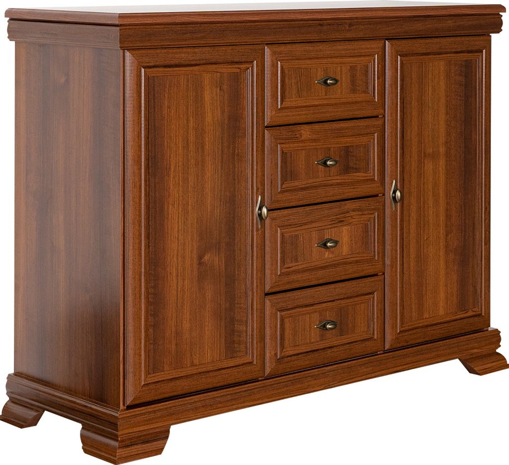 Kommode Sentis 04, Farbe: Dunkelbraun - 97 x 128 x 46 cm (H Produktbild 