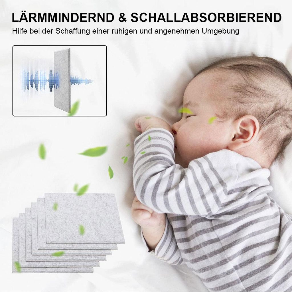 12er Set Akustikpaneele 30x30cm selbstklebend, Schallabsorber für Studio, Büro, Home Recording