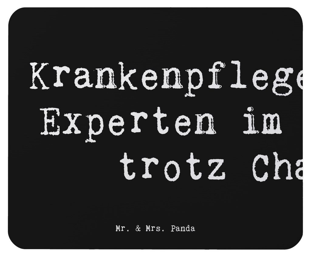 Mr. & Mrs. Panda Mauspad Spruch Krankenpflegehelfer Lächeln - Schwarz - Geschenk, Alltagshelden, Krankenpflege, Berufsgestaltung, Pflege, Gesundhe...