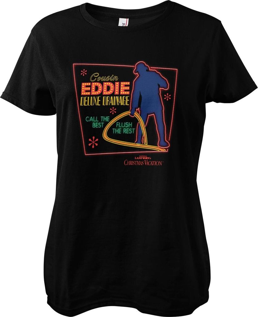 Cousin Eddie Deluxe Drainage Girly Tee - XX-Large - Black