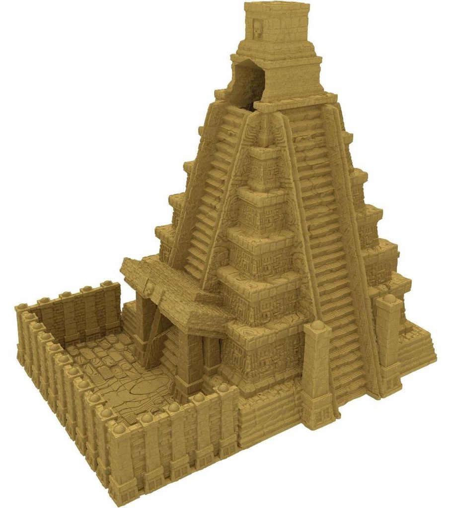 Fates End Würfelturm Mayan Gold 3D-gedruckt, abnehmbares Dach
