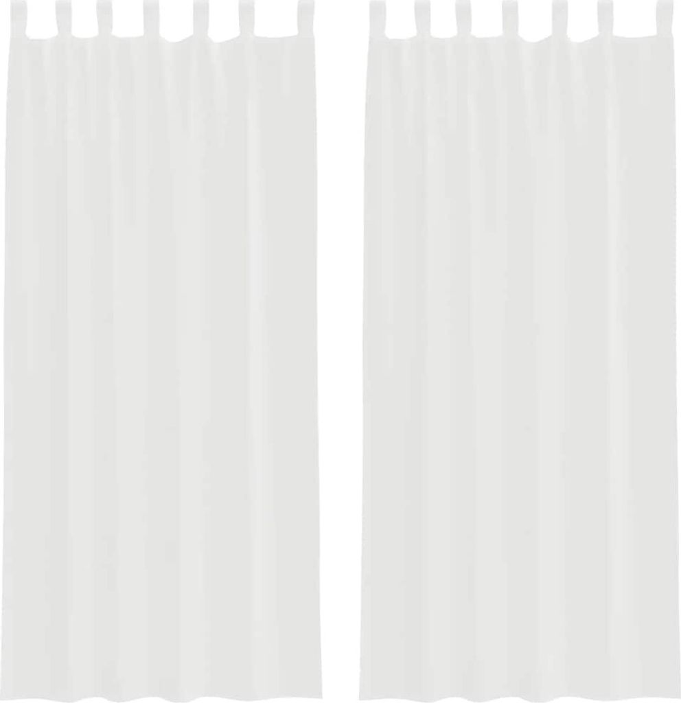 Voile Vorhänge mit Stangentaschen 2 Stk. Weiß