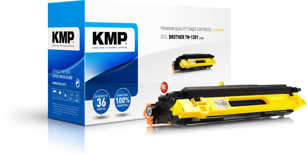 KMP Toner B-T27 für Brother TN-135Y HL-4040 4050 4070 ... yellow