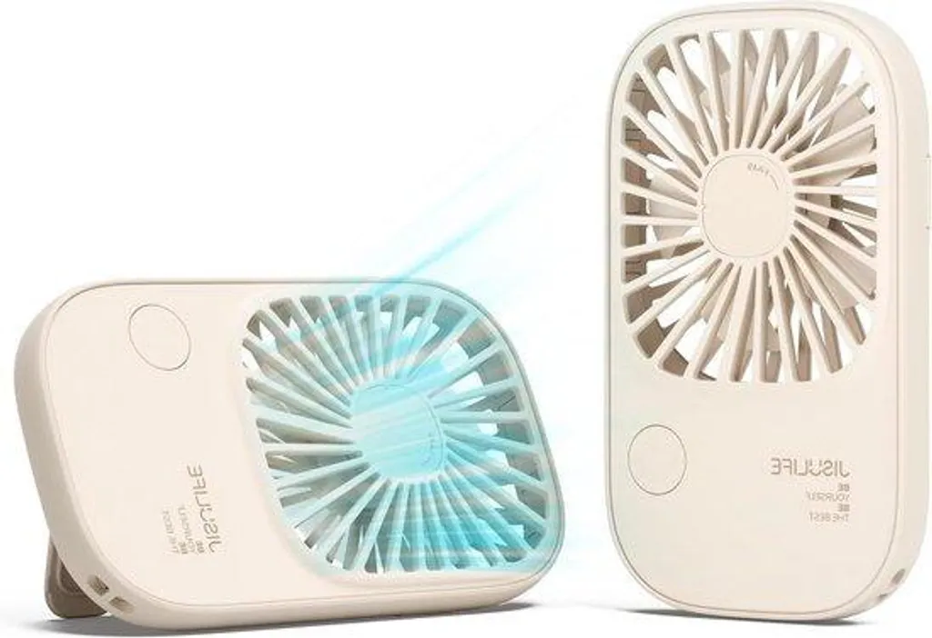 Petit ventilateur USB beige de voyage à 3 vitesses réglables - Mini-Fan