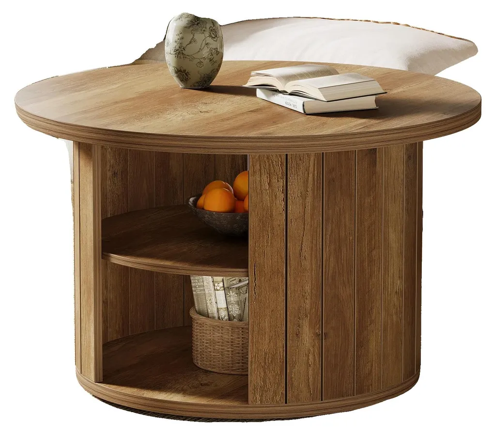 Table basse de salon pour apéritifs et rangement d'appoint rustique