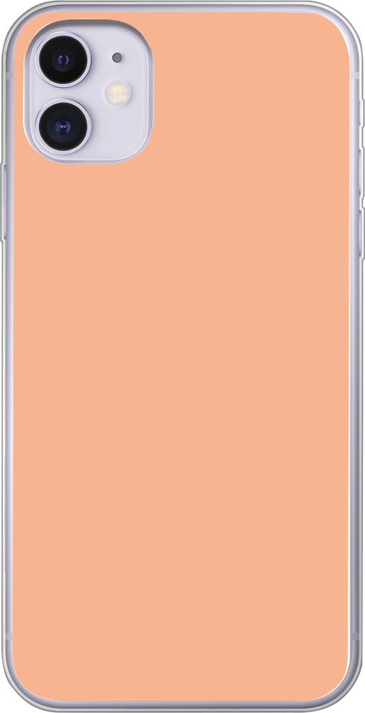 MuchoWow Handyhülle Schutzhülle Hülle für Telefoonhoesje iPhone 11 Aprikose - Rosa - Pastell - Einfarbig - Farbe Silikon Softcase Handy Hüll...