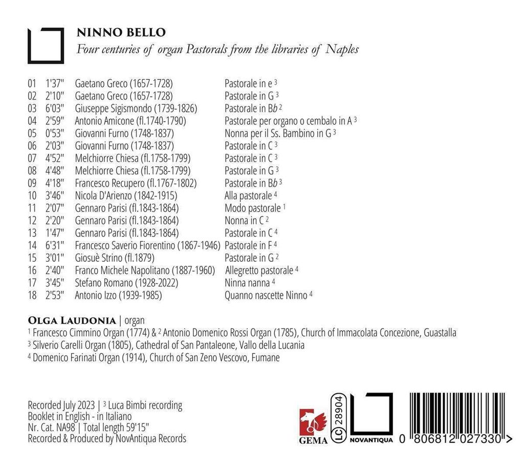 Laudonia, O: Ninno bello - Four Centuries of Organ Pastorals