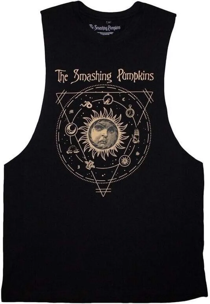 T-shirt Smashing Pumpkins Celestial Sun noir imprimé vintage 90s